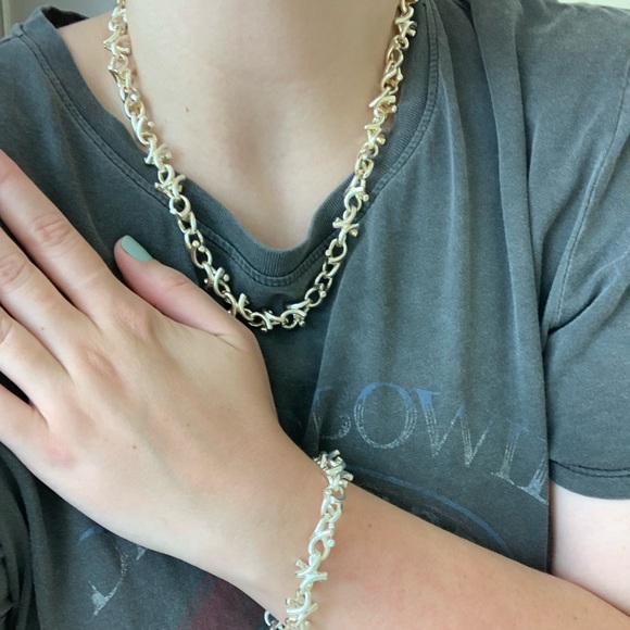 Silver XOX Chain Necklace & Matching Bracelet - Picture 5 of 14